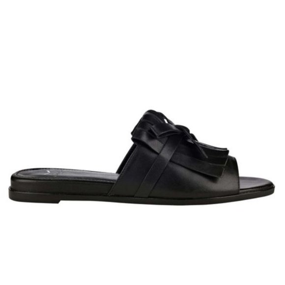 Marc Fisher Whitley Kiltie Fringe Slide Sandals - Picture 2 of 12